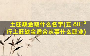土旺缺金取什么名字(五 🌲 行土旺缺金适合从事什么职业)